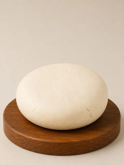A wheel of Break of Dawn natural feta, made without garlic